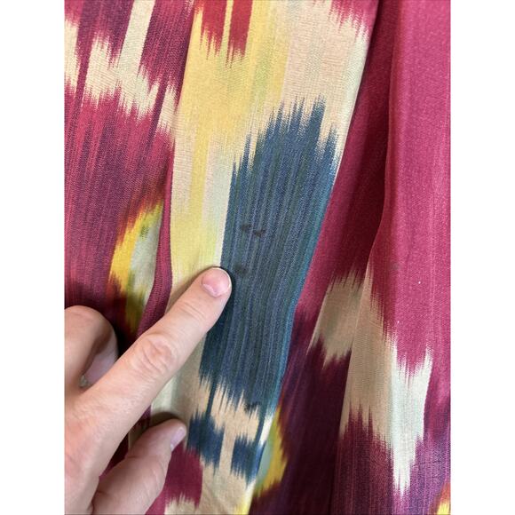 Ralph Lauren Womens Printed Silk Skirt Sz 8 Lined Multi Color Luxe Artsy Pockets - Picture 3 of 9